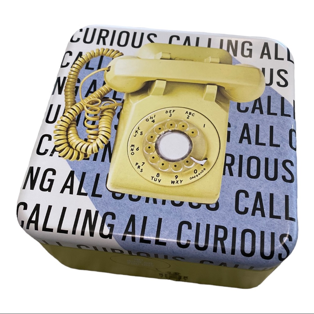 FOSSIL Tin BOX Vintage Yellow Telephone